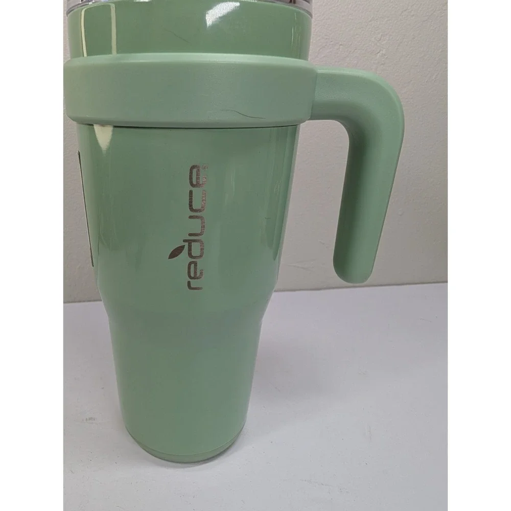Reduce COLD1 Stainless Steel Glacier 24oz Cold Mug Cup w/ Straw &‎ Handle Green